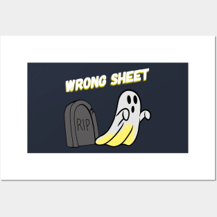 Graveyard Ghost Wrong Sheet - text Posters and Art